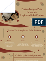 Perkembangan Puisi Indonesia Angkatan Balai Pustaka: Oleh: - Ismawati - Nazwa - Fiza Liani
