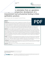 Hospital Process Orientation From An Operations Management Perspective: Development of A Measurement Tool and Practical Testing in Three Ophthalmic Practices