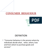 Consumer Behaviour: Presented By: Mujeeb Rahman A S4 Mba JBS