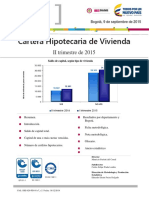 Boletin Cartera Hipotecaria de Vivienda II Trimestre 2015