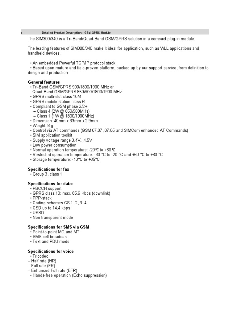 Sim 300 | PDF