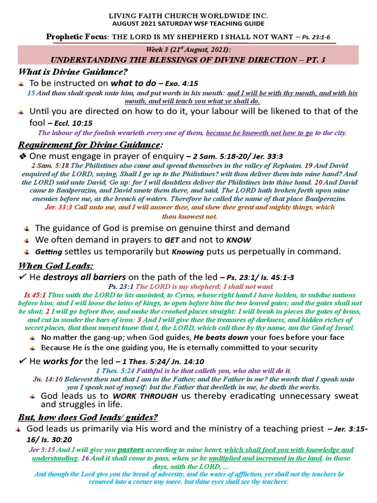 21ST EDITED............ August 2021 Saturday WSF Teaching Outline (HM