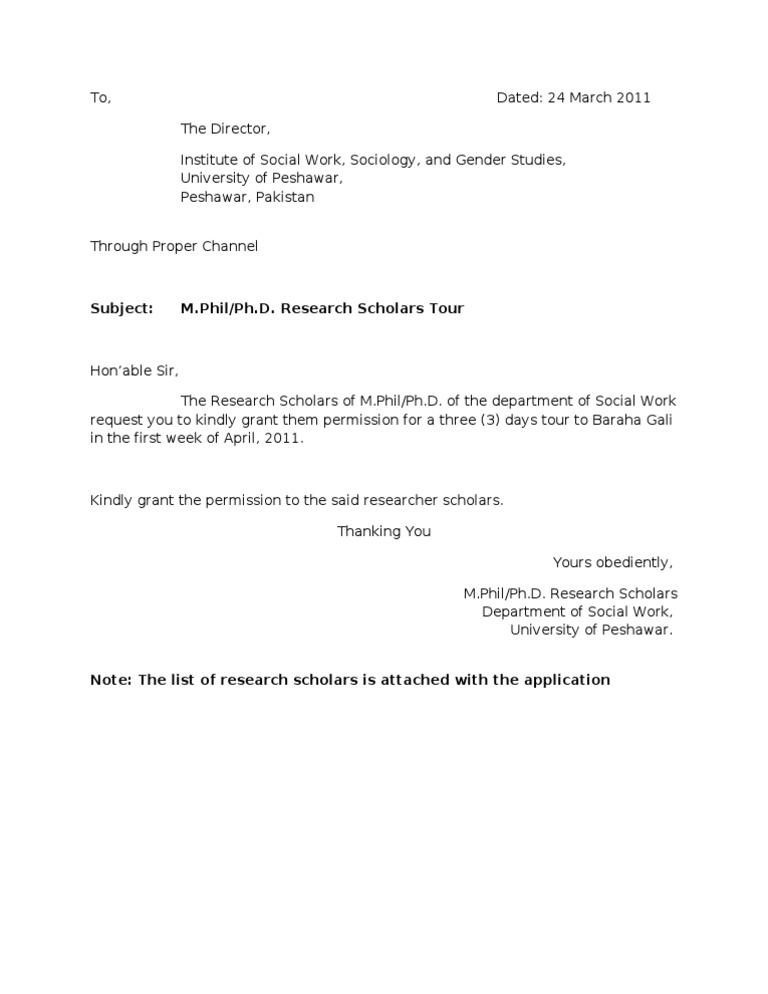 Application For Tour | PDF