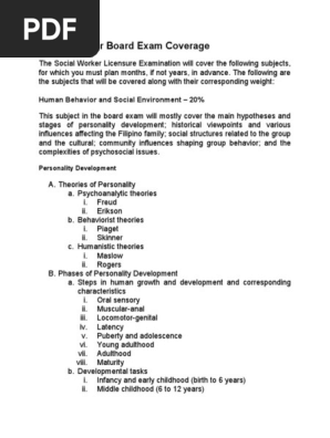 Social Worker Board Exam Coverage