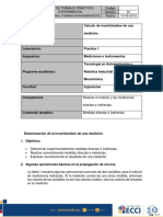 Laboratorio Calculo de Incertidumbre de Una Medicion