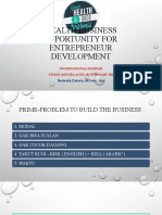 Health Business Opportunity For Entrepreneur Development