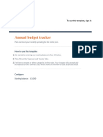 Annual budget tracker plan monthly spending