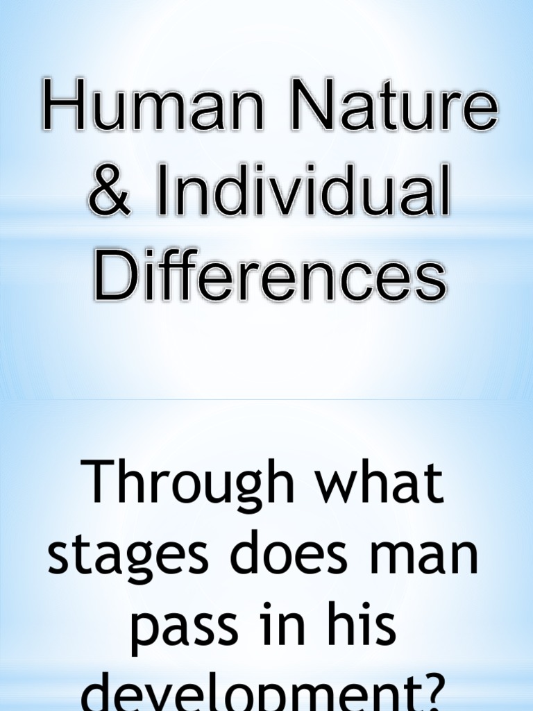 Humannatureindividualdifferences 180122064107 | PDF | Family | Psychology