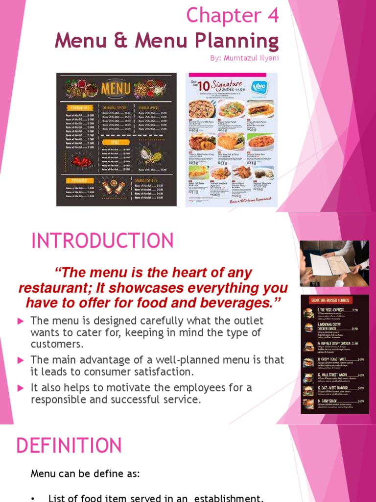 Menu Planning Essentials for Restaurants | PDF | Menu | Meal