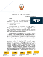 Organismo Supervisor de Las Contrataciones Del Estado Resolución #-2021-OSCE/PRE