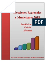 Elecciones Regionales y Municipales 2018: Estadísticas Del Padrón Electoral