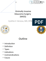 Minimally Invasive Glaucoma Surgery (Migs) : Cynthia V. Verzosa, MD, Dpbo, MSC