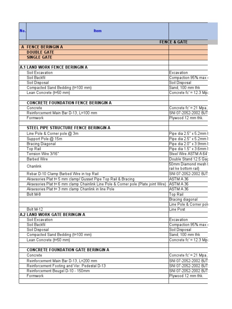 Precast Concrete Fence and Gate Specs | PDF | Concrete | Civil Engineering