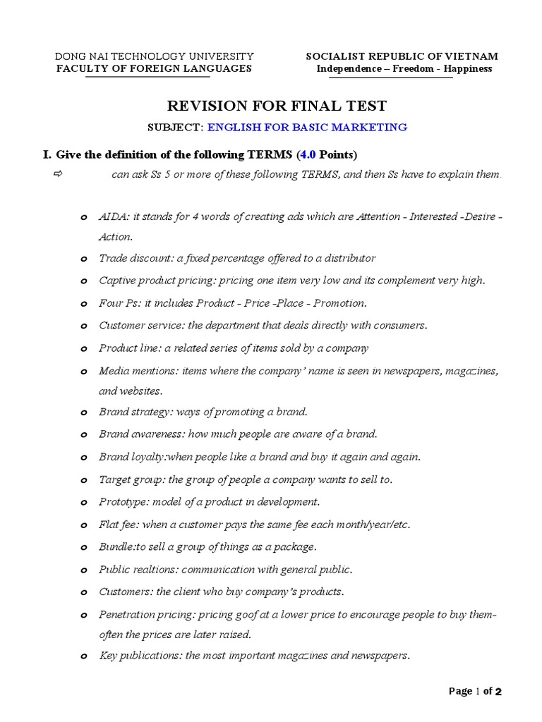 English Marketing Terms & Strategies Guide | PDF | Pricing | Brand
