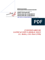 CUESTIONARIO DE SATISFACCIÓN LABORAL S20 - 23 J.L. Meliá y J.M. Peiró (1998) PDF