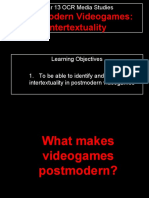 Lesson 11 - PoMo Videogames - Intertextuality