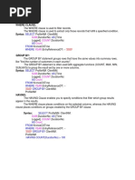 SQL - Clauses