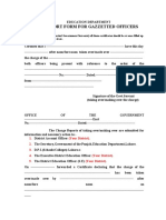 Charge Report Form For Gazzetted Officers