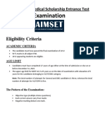 Examination: Eligibility Criteria