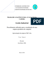 UNIVERSIDADE AGOSTINHO NETO - Trabalho de Gestão Industrial