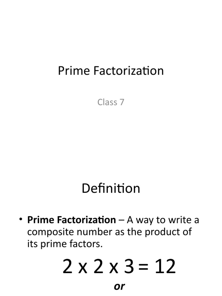 Prime Factorization Methods for Class 7 | PDF | Prime Number ...