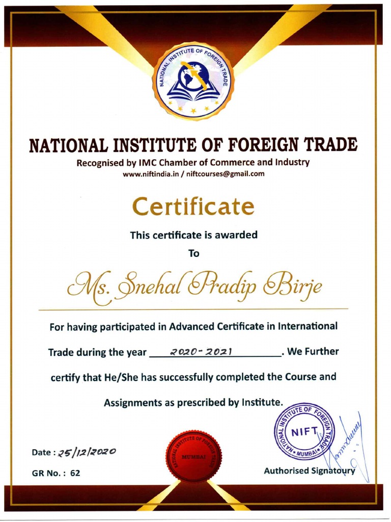 Certificates of Acit | PDF