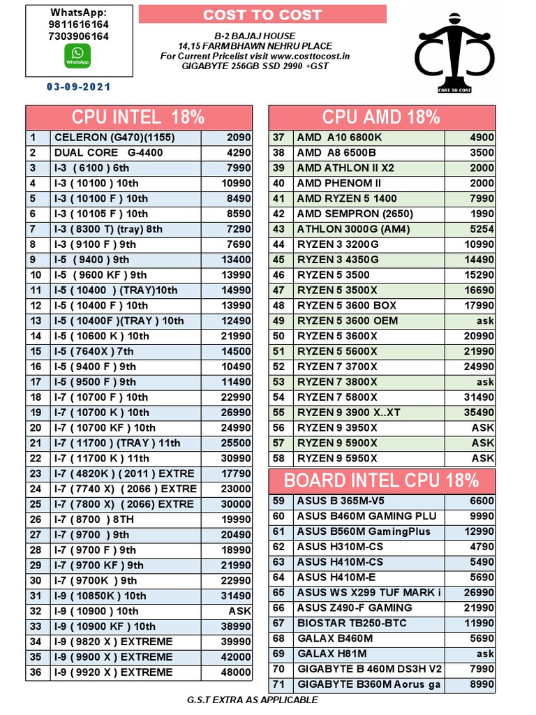 Computer Price List PDF Advanced Micro Devices Computer Hardware
