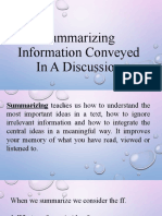 Summarizing Information Conveyed in A Discussion