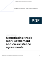 Trade Mark Coexistence Agreement Negotiating Trade Mark Settlement and Co-Existence Agreements