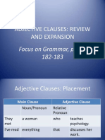Adjective Clauses: Review and Expansion: Focus On Grammar, Pages 182-183