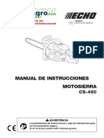 Instrucciones Motosierra de Poda Cs 450