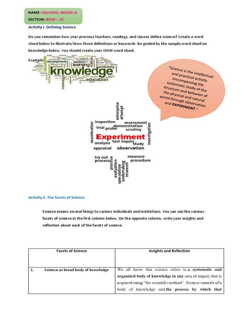 Defining Science: Key Concepts and Insights | PDF | Science | Knowledge