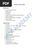 Sap Fico Syllabus