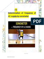 practical to determine the frequency of AC by meldes apparatus
