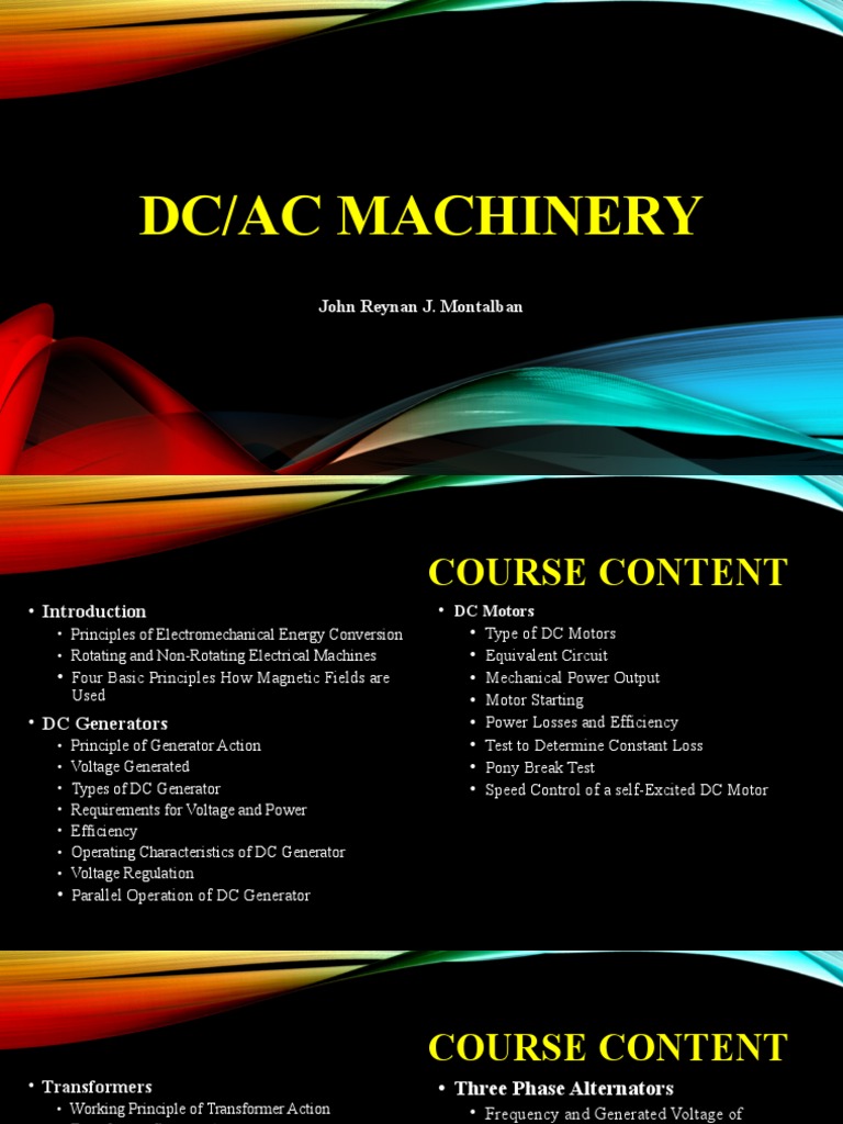 DC/AC Machinery Overview and Principles | PDF | Electromagnetic ...