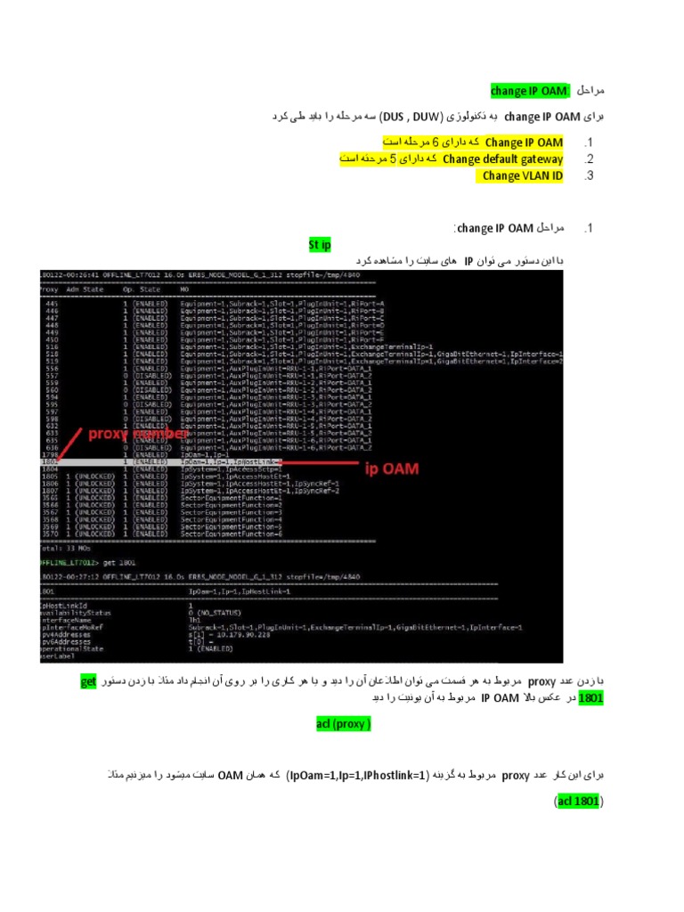 Change IP OAM Command | PDF