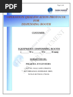 8.3 Operation Qualification Protocol For Dispensing Booth