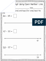 Number Line - Substraction, 2nd Grade