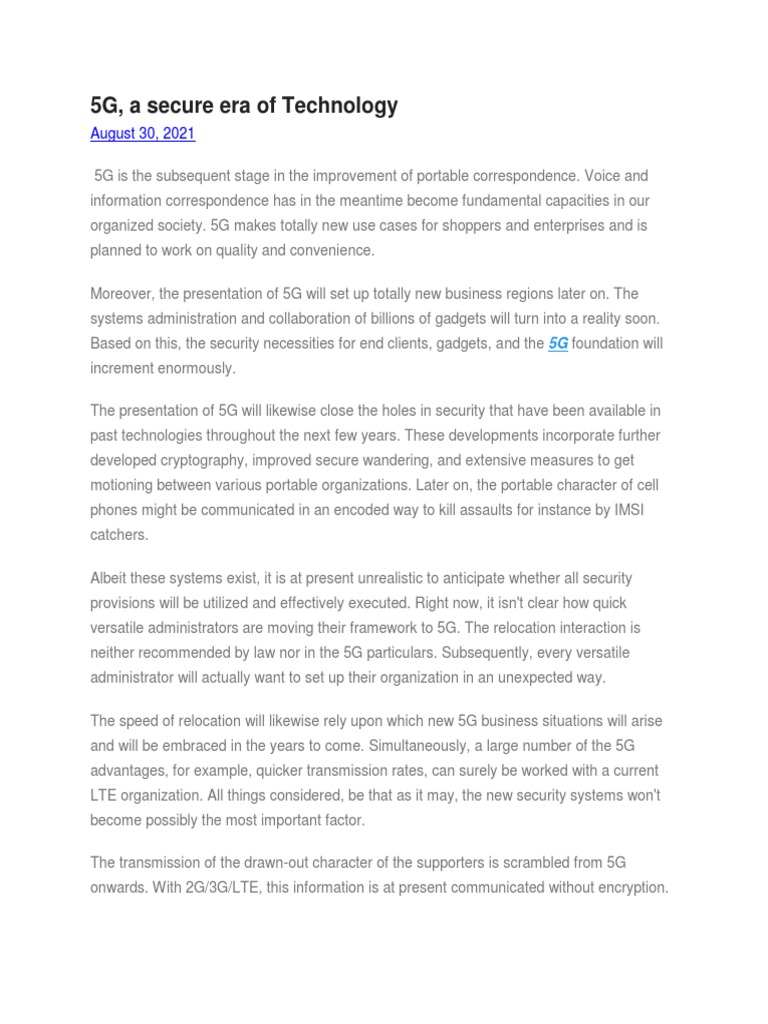 5G New Era of Security | PDF | Technology & Engineering
