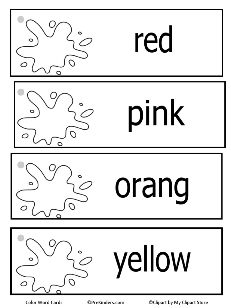 Color Word Cards Colorme | PDF