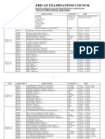 The West African Examinations Council: Final International Timetable