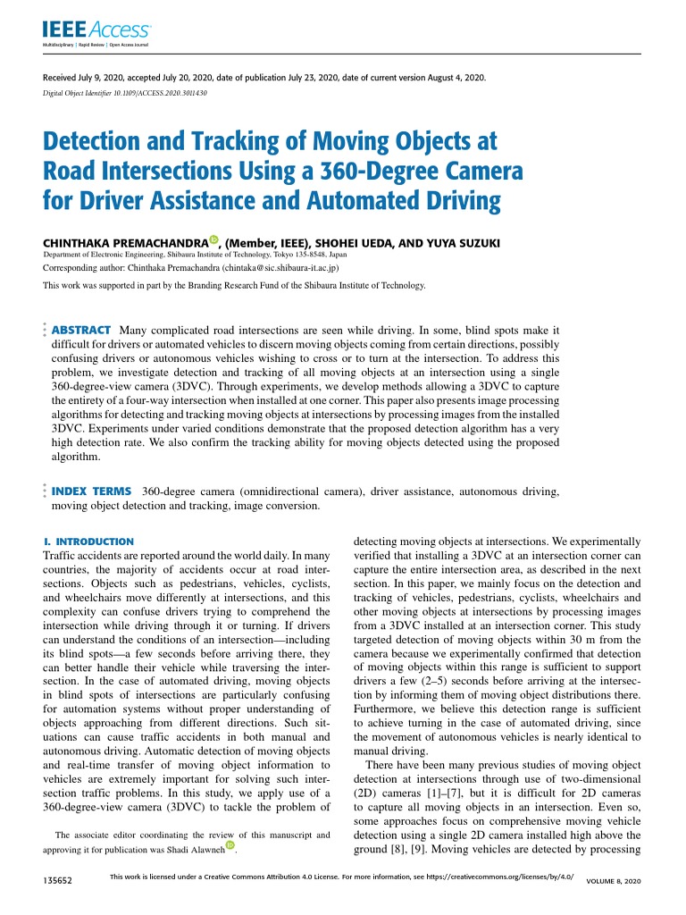 Detection and Tracking of Moving Objects at Road Intersections Using A ...