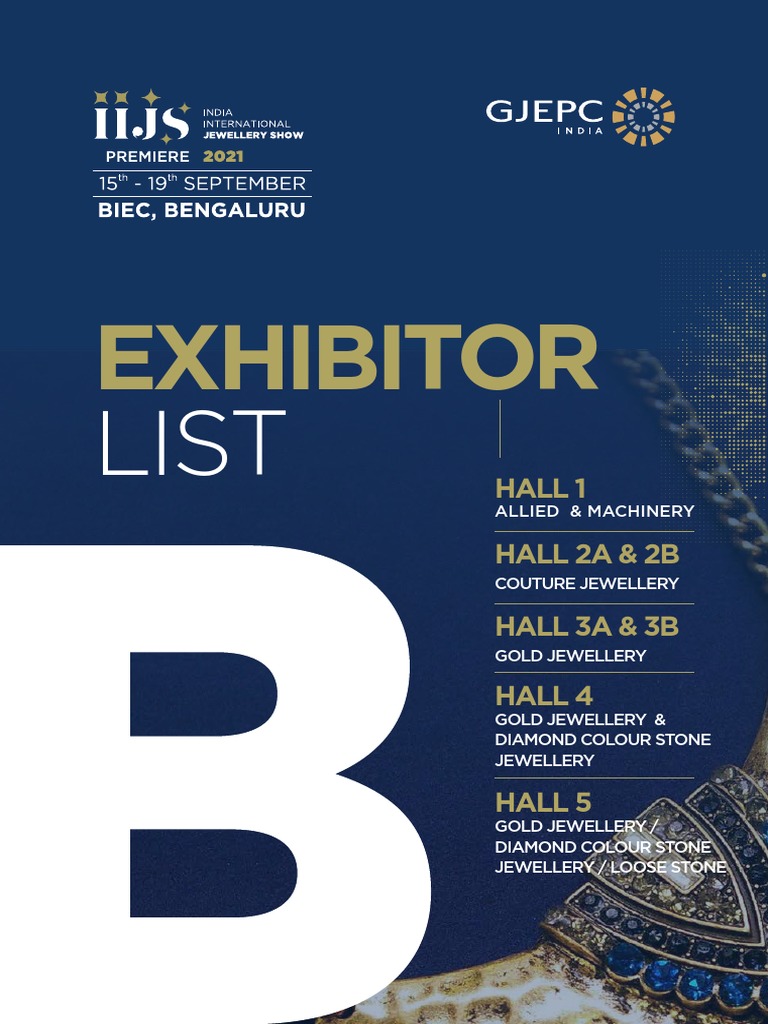 Exhibitor List For IIJS PREMIERE 2021 PDF Jewellery Mumbai
