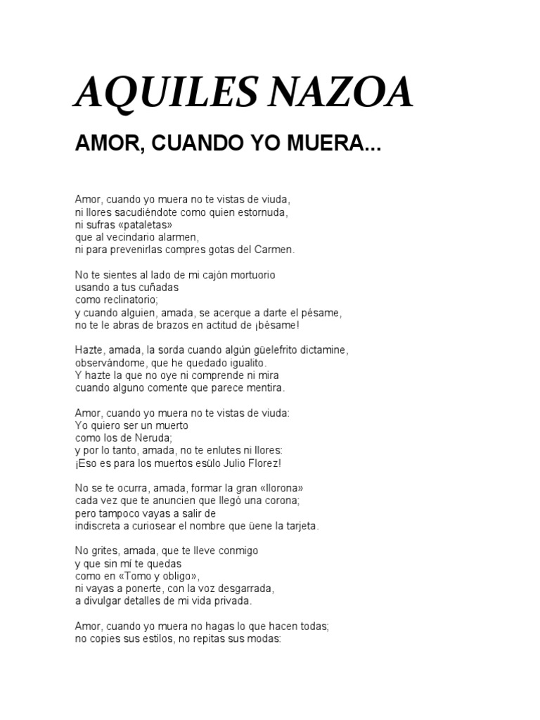 Poemas Cortos de Aquiles Nazoa PDF Adán Víspera