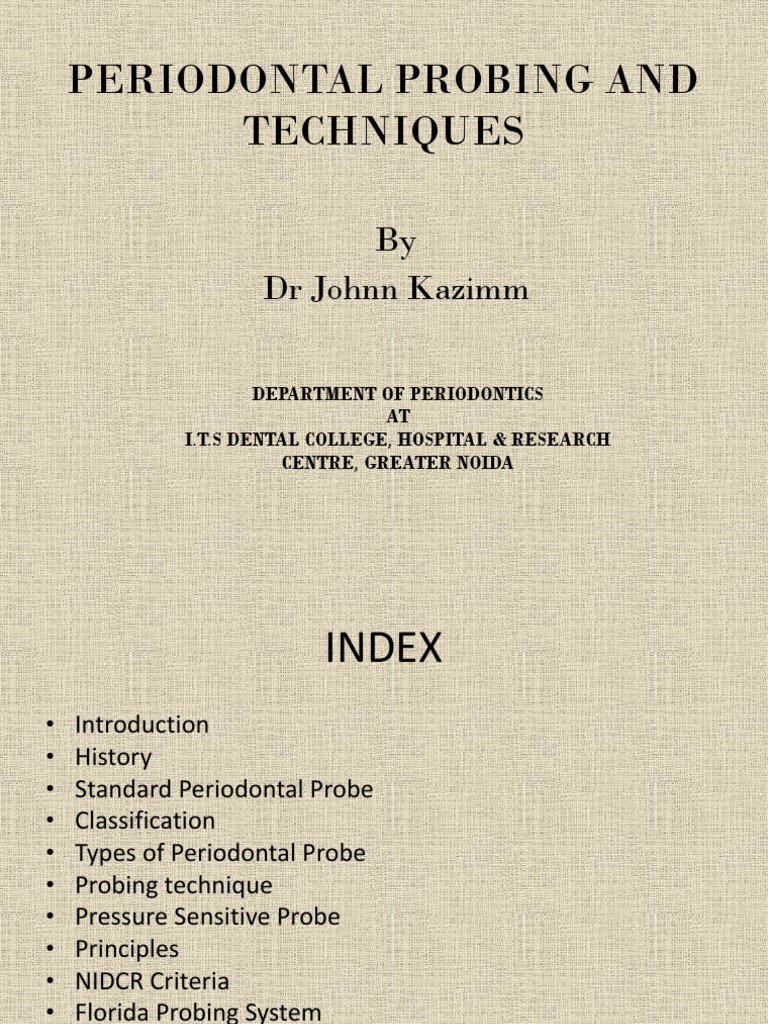 Periodontal Probing and Techniques JC PDF Periodontology Mouth