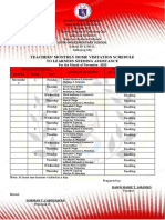 Teachers' Monthly Home Visitation Schedule To Learners Needing Assistance