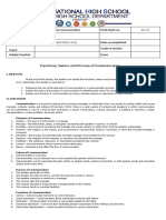 Functions, Nature and Process of Communication: Subject Oral Communication Worksheet No