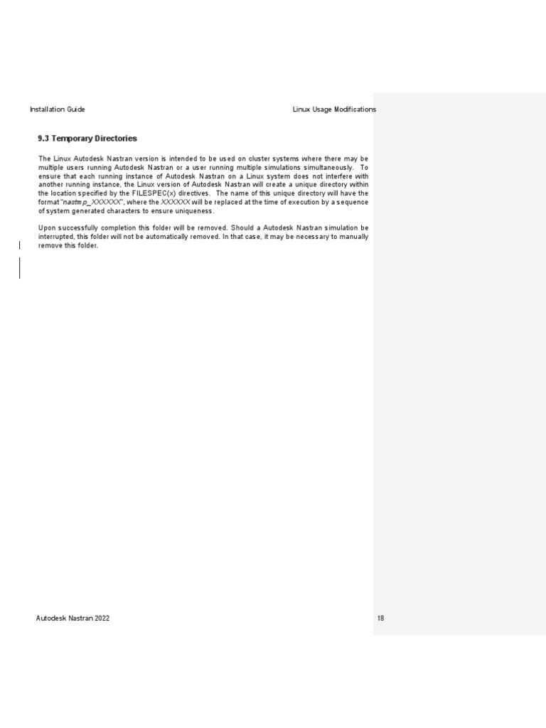 9.3 Temporary Directories: Installation Guide Linux Usage Modifications ...