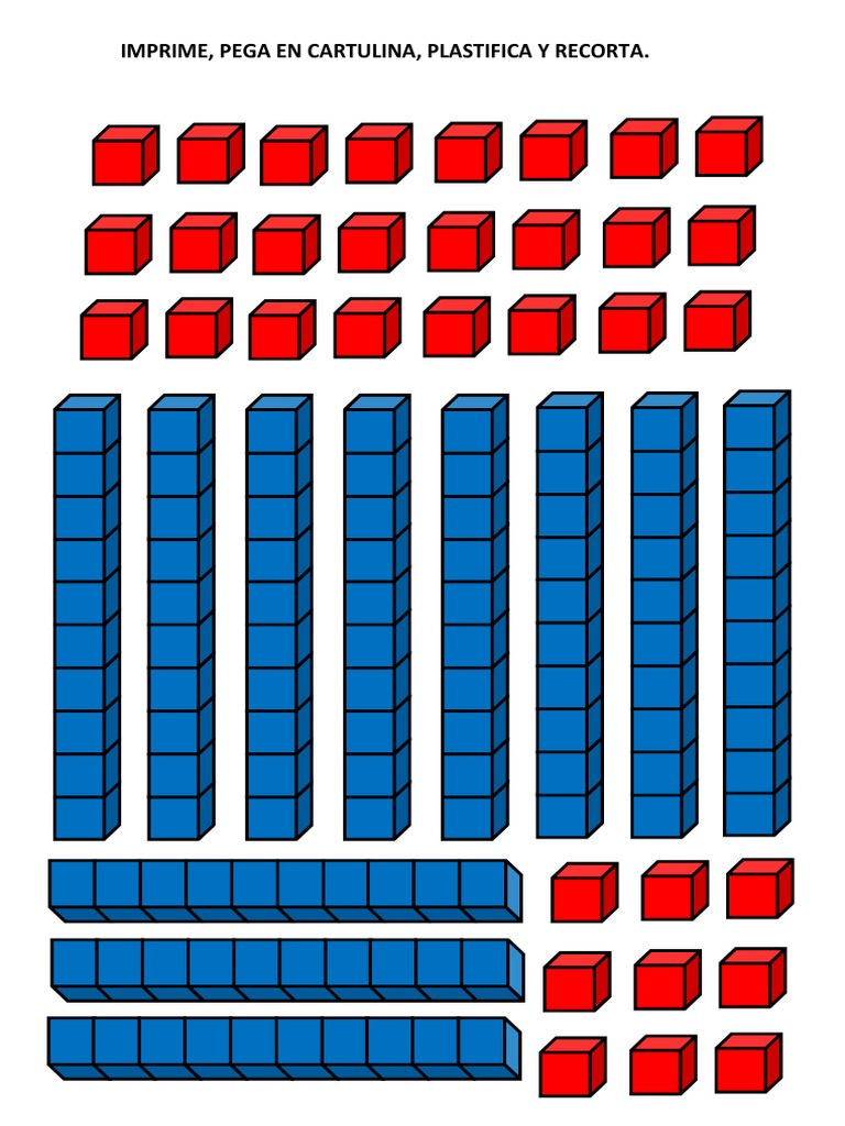 Bloques Imprimibles De Base Diez Para Matemáticas Material Base 10