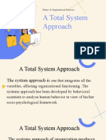 A Total System Approach: Nature of Organizational Behavior